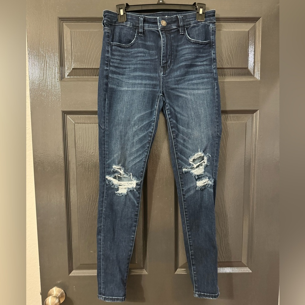 Distressed High-Rise Jeggings